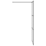 Parete per Doccia Walk-in Vetro Trasparente ESG 90x195 cm Nera