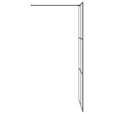 Parete per Doccia Walk-in Vetro Trasparente ESG 90x195 cm Nera