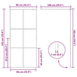 Parete per Doccia Walk-in Vetro Trasparente ESG 90x195 cm Nera