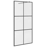 Parete per Doccia Walk-in Vetro Trasparente ESG Nera 100x195 cm