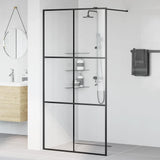 Parete per Doccia Walk-in Vetro Trasparente ESG Nera 100x195 cm