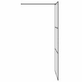 Parete per Doccia Walk-in Vetro Trasparente ESG Nera 100x195 cm