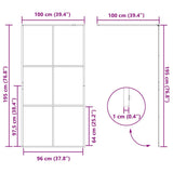 Parete per Doccia Walk-in Vetro Trasparente ESG Nera 100x195 cm