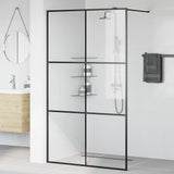 Parete per Doccia Walk-in Vetro Trasparente ESG 115x195cm Nera