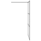 Parete per Doccia Walk-in Vetro Trasparente ESG 115x195cm Nera