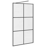 Parete per Doccia Walk-in Vetro Trasparente ESG 115x195cm Nera