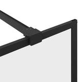 Parete per Doccia Walk-in Vetro Trasparente ESG 115x195cm Nera