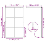Parete per Doccia Walk-in Vetro Trasparente ESG 115x195cm Nera