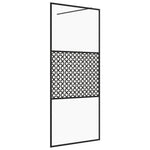 Parete per Doccia Walk-in Vetro Trasparente ESG 100x195cm Nera