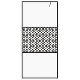 Parete per Doccia Walk-in Vetro Trasparente ESG 100x195cm Nera