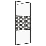 Parete per Doccia Walk-in Vetro Trasparente ESG 115x195cm Nera