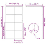 Parete per Doccia Walk-in Vetro Trasparente ESG 100x195cm Nera