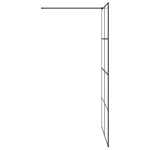 Parete per Doccia Walk-in Vetro Trasparente ESG 115x195cm Nera