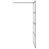 Parete per Doccia Walk-in Vetro Trasparente ESG 115x195cm Nera
