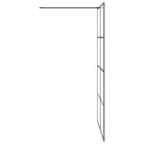 Parete per Doccia Walk-in Vetro Trasparente ESG 115x195cm Nera