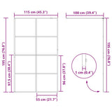 Parete per Doccia Walk-in Vetro Trasparente ESG 115x195cm Nera