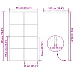 Parete per Doccia Walk-in Vetro Trasparente ESG 115x195cm Nera