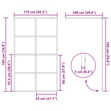 Parete per Doccia Walk-in Vetro Trasparente ESG 115x195cm Nera