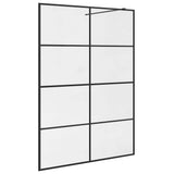 Parete Doccia Walk-in in Vetro Trasparente ESG 140x195cm Nera