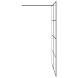 Parete Doccia Walk-in in Vetro Trasparente ESG 140x195cm Nera