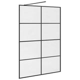 Parete Doccia Walk-in in Vetro Trasparente ESG 140x195cm Nera