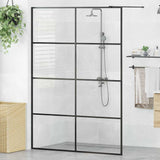 Parete Doccia Walk-in in Vetro Trasparente ESG 140x195cm Nera
