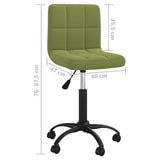 Sedia da Ufficio Girevole Verde Chiaro in Velluto