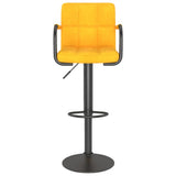 Sgabello da Bar Giallo Senape in Velluto
