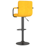 Sgabello da Bar Giallo Senape in Velluto