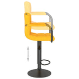 Sgabello da Bar Giallo Senape in Velluto