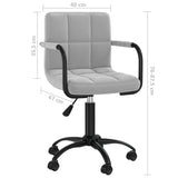 Sedia da Ufficio Girevole Grigio Chiaro in Velluto