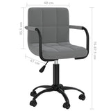 Sedia da Ufficio Girevole Grigio Scuro in Velluto