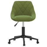 Sedia da Ufficio Girevole Verde Chiaro in Velluto