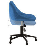 Sedia Girevole da Ufficio Blu in Velluto