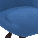 Sedia Girevole da Ufficio Blu in Velluto