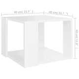 Tavolino da Salotto Bianco 40x40x30 cm in Legno truciolato
