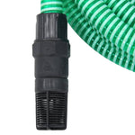 Tubo di Aspirazione con Raccordi in Ottone Verde 1" 4 m in PVC