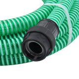 Tubo di Aspirazione con Raccordi in Ottone Verde 1" 4 m in PVC