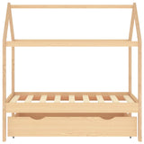 Giroletto per Bambini con Cassetto in Pino Massello 70x140 cm