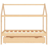 Giroletto per Bambini con Cassetto Legno Massello Pino 80x160cm