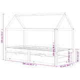 Giroletto per Bambini con Cassetti in Pino Massello 90x200 cm