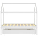 Giroletto per Bambini con Cassetto Bianco Legno Pino 80x160 cm