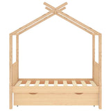 Giroletto per Bambini con Cassetto Legno Massello Pino 70x140cm