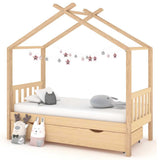 Giroletto per Bambini con Cassetto Legno Massello Pino 80x160cm