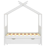 Giroletto Bambini con Cassetto Bianco Legno di Pino 70x140 cm