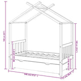 Giroletto Bambini con Cassetto Bianco Legno di Pino 70x140 cm