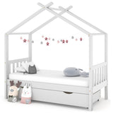 Giroletto per Bambini con Cassetto Bianco Legno Pino 80x160 cm
