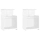 Comodini 2 pz Bianchi 40x35x60 cm in Legno truciolato