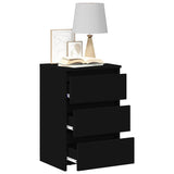 Comodini 2 pz Neri 40x35x62,5 cm in Legno truciolato