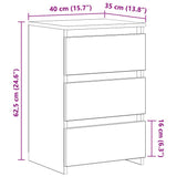 Comodini 2 pz Neri 40x35x62,5 cm in Legno truciolato